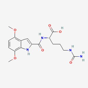 molecular formula C17H22N4O6 B11159545 N~5~-carbamoyl-N~2~-[(4,7-dimethoxy-1H-indol-2-yl)carbonyl]-L-ornithine 