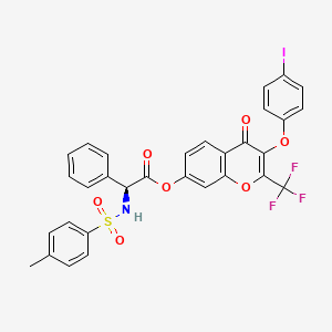 3-(4-iodophenoxy)-4-oxo-2-(trifluoromethyl)-4H-chromen-7-yl (2S)-{[(4-methylphenyl)sulfonyl]amino}(phenyl)ethanoate