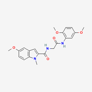 molecular formula C21H23N3O5 B11159569 N-{2-[(2,5-dimethoxyphenyl)amino]-2-oxoethyl}-5-methoxy-1-methyl-1H-indole-2-carboxamide 