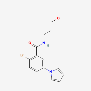 molecular formula C15H17BrN2O2 B11159577 2-bromo-N-(3-methoxypropyl)-5-(1H-pyrrol-1-yl)benzamide 