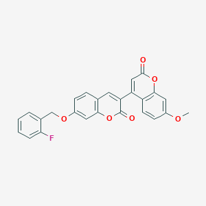 molecular formula C26H17FO6 B11159585 7-[(2-fluorobenzyl)oxy]-3-(7-methoxy-2-oxo-2H-chromen-4-yl)-2H-chromen-2-one 