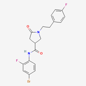 molecular formula C19H17BrF2N2O2 B11159592 N-(4-bromo-2-fluorophenyl)-1-[2-(4-fluorophenyl)ethyl]-5-oxopyrrolidine-3-carboxamide 