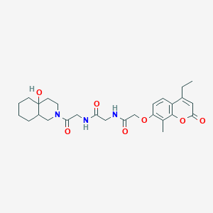 2-[(4-ethyl-8-methyl-2-oxo-2H-chromen-7-yl)oxy]-N-(2-{[2-(4a-hydroxyoctahydroisoquinolin-2(1H)-yl)-2-oxoethyl]amino}-2-oxoethyl)acetamide