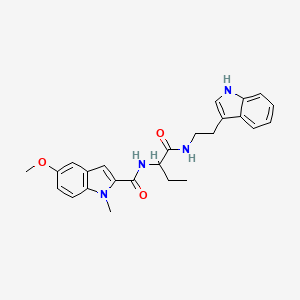 molecular formula C25H28N4O3 B11159613 N-[1-({[2-(1H-indol-3-yl)ethyl]amino}carbonyl)propyl]-5-methoxy-1-methyl-1H-indole-2-carboxamide 