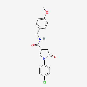 molecular formula C19H19ClN2O3 B11159636 1-(4-chlorophenyl)-N-(4-methoxybenzyl)-5-oxopyrrolidine-3-carboxamide 