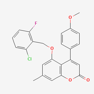 5-[(2-chloro-6-fluorobenzyl)oxy]-4-(4-methoxyphenyl)-7-methyl-2H-chromen-2-one