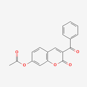 molecular formula C18H12O5 B11159661 3-benzoyl-2-oxo-2H-chromen-7-yl acetate 