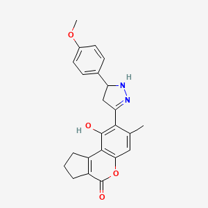 9-hydroxy-8-[5-(4-methoxyphenyl)-4,5-dihydro-1H-pyrazol-3-yl]-7-methyl-2,3-dihydrocyclopenta[c]chromen-4(1H)-one