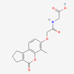 molecular formula C17H17NO6 B11159685 N-{[(6-methyl-4-oxo-1,2,3,4-tetrahydrocyclopenta[c]chromen-7-yl)oxy]acetyl}glycine 