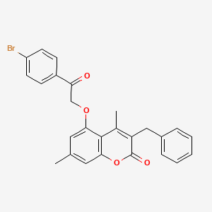 molecular formula C26H21BrO4 B11159697 3-benzyl-5-[2-(4-bromophenyl)-2-oxoethoxy]-4,7-dimethyl-2H-chromen-2-one 