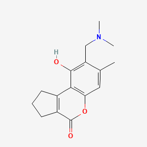 molecular formula C16H19NO3 B11159718 8-[(dimethylamino)methyl]-9-hydroxy-7-methyl-2,3-dihydrocyclopenta[c]chromen-4(1H)-one 