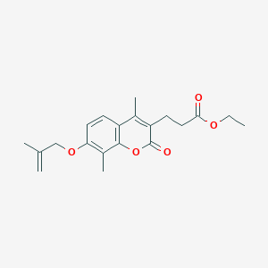 molecular formula C20H24O5 B11159750 ethyl 3-{4,8-dimethyl-7-[(2-methylallyl)oxy]-2-oxo-2H-chromen-3-yl}propanoate 