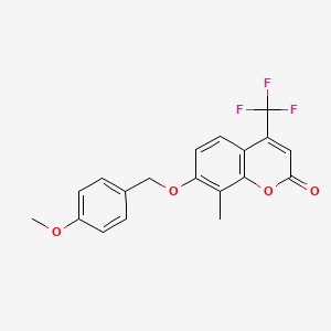 7-[(4-methoxybenzyl)oxy]-8-methyl-4-(trifluoromethyl)-2H-chromen-2-one