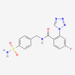 N~1~-[4-(aminosulfonyl)benzyl]-4-fluoro-2-(1H-1,2,3,4-tetraazol-1-yl)benzamide