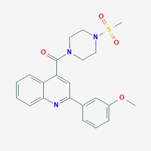 molecular formula C22H23N3O4S B11159780 [2-(3-Methoxyphenyl)-4-quinolyl][4-(methylsulfonyl)piperazino]methanone 