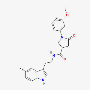 molecular formula C23H25N3O3 B11159784 1-(3-methoxyphenyl)-N-[2-(5-methyl-1H-indol-3-yl)ethyl]-5-oxopyrrolidine-3-carboxamide 