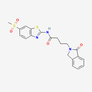 molecular formula C20H19N3O4S2 B11159789 N~1~-[6-(methylsulfonyl)-1,3-benzothiazol-2-yl]-4-(1-oxo-1,3-dihydro-2H-isoindol-2-yl)butanamide 