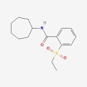 molecular formula C16H23NO3S B11159792 N-cycloheptyl-2-(ethylsulfonyl)benzamide 