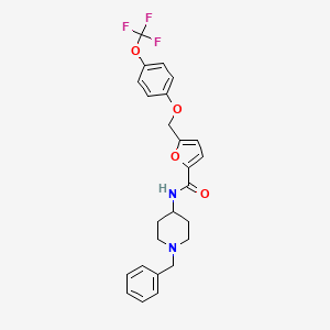 molecular formula C25H25F3N2O4 B11159797 N-(1-benzyl-4-piperidinyl)-5-{[4-(trifluoromethoxy)phenoxy]methyl}-2-furamide 