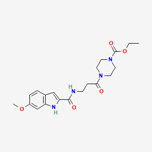 molecular formula C20H26N4O5 B11159801 ethyl 4-{N-[(6-methoxy-1H-indol-2-yl)carbonyl]-beta-alanyl}piperazine-1-carboxylate 