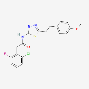 2-(2-chloro-6-fluorophenyl)-N-{5-[2-(4-methoxyphenyl)ethyl]-1,3,4-thiadiazol-2-yl}acetamide