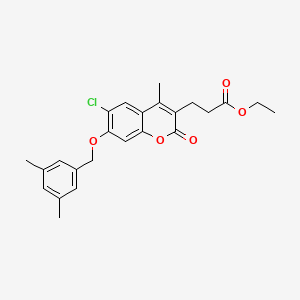 molecular formula C24H25ClO5 B11159821 ethyl 3-{6-chloro-7-[(3,5-dimethylbenzyl)oxy]-4-methyl-2-oxo-2H-chromen-3-yl}propanoate 