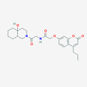 molecular formula C25H32N2O6 B11159832 N-[2-(4a-hydroxyoctahydroisoquinolin-2(1H)-yl)-2-oxoethyl]-2-[(2-oxo-4-propyl-2H-chromen-7-yl)oxy]acetamide 