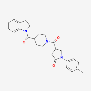 4-({4-[(2-methyl-2,3-dihydro-1H-indol-1-yl)carbonyl]piperidin-1-yl}carbonyl)-1-(4-methylphenyl)pyrrolidin-2-one