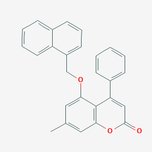 molecular formula C27H20O3 B11159861 7-methyl-5-(naphthalen-1-ylmethoxy)-4-phenyl-2H-chromen-2-one 