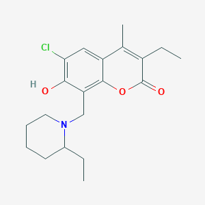 6-chloro-3-ethyl-8-[(2-ethylpiperidino)methyl]-7-hydroxy-4-methyl-2H-chromen-2-one