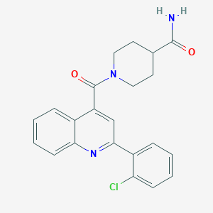 molecular formula C22H20ClN3O2 B11159890 1-[2-(2-Chlorophenyl)quinoline-4-carbonyl]piperidine-4-carboxamide 