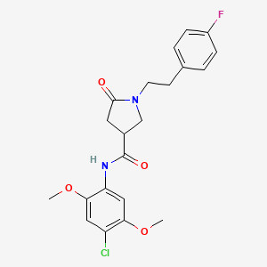 molecular formula C21H22ClFN2O4 B11159914 N-(4-chloro-2,5-dimethoxyphenyl)-1-[2-(4-fluorophenyl)ethyl]-5-oxopyrrolidine-3-carboxamide 