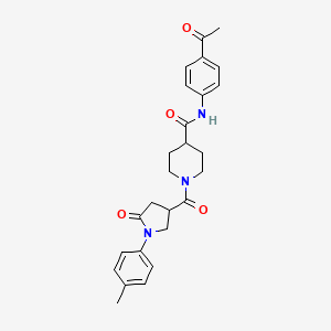 N-(4-acetylphenyl)-1-{[1-(4-methylphenyl)-5-oxopyrrolidin-3-yl]carbonyl}piperidine-4-carboxamide