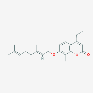 7-{[(2E)-3,7-dimethyl-2,6-octadienyl]oxy}-4-ethyl-8-methyl-2H-chromen-2-one