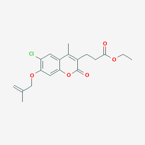 molecular formula C19H21ClO5 B11159947 ethyl 3-{6-chloro-4-methyl-7-[(2-methylallyl)oxy]-2-oxo-2H-chromen-3-yl}propanoate 