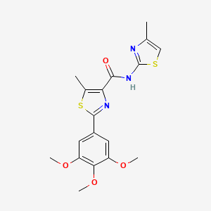 molecular formula C18H19N3O4S2 B11159951 5-methyl-N-(4-methyl-1,3-thiazol-2-yl)-2-(3,4,5-trimethoxyphenyl)-1,3-thiazole-4-carboxamide 