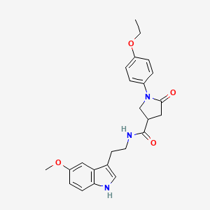 molecular formula C24H27N3O4 B11159955 1-(4-ethoxyphenyl)-N-[2-(5-methoxy-1H-indol-3-yl)ethyl]-5-oxopyrrolidine-3-carboxamide 