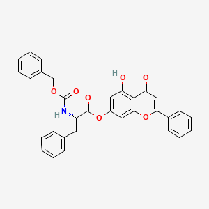 molecular formula C32H25NO7 B11159964 5-hydroxy-4-oxo-2-phenyl-4H-chromen-7-yl N-[(benzyloxy)carbonyl]-L-phenylalaninate 