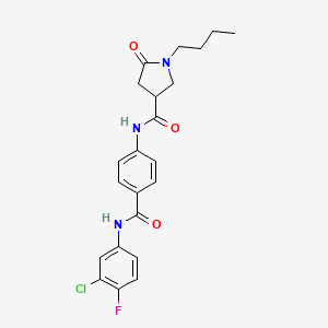 1-butyl-N-{4-[(3-chloro-4-fluorophenyl)carbamoyl]phenyl}-5-oxopyrrolidine-3-carboxamide