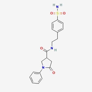 molecular formula C19H21N3O4S B11159973 5-oxo-1-phenyl-N-[2-(4-sulfamoylphenyl)ethyl]pyrrolidine-3-carboxamide 