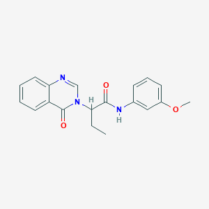 molecular formula C19H19N3O3 B11159998 N-(3-methoxyphenyl)-2-(4-oxoquinazolin-3(4H)-yl)butanamide 