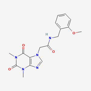 molecular formula C17H19N5O4 B11160021 2-(1,3-dimethyl-2,6-dioxopurin-7-yl)-N-[(2-methoxyphenyl)methyl]acetamide 