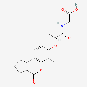 molecular formula C18H19NO6 B11160034 N-{2-[(6-methyl-4-oxo-1,2,3,4-tetrahydrocyclopenta[c]chromen-7-yl)oxy]propanoyl}glycine 