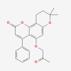 molecular formula C23H22O5 B11160050 8,8-dimethyl-5-(2-oxopropoxy)-4-phenyl-9,10-dihydro-2H,8H-pyrano[2,3-f]chromen-2-one 