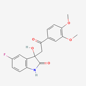 molecular formula C18H16FNO5 B11160058 3-[2-(3,4-dimethoxyphenyl)-2-oxoethyl]-5-fluoro-3-hydroxy-1,3-dihydro-2H-indol-2-one 