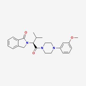 molecular formula C24H29N3O3 B11160064 2-{(2S)-1-[4-(3-methoxyphenyl)piperazin-1-yl]-3-methyl-1-oxobutan-2-yl}-2,3-dihydro-1H-isoindol-1-one 