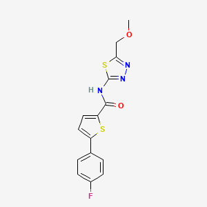 molecular formula C15H12FN3O2S2 B11160067 5-(4-fluorophenyl)-N-[5-(methoxymethyl)-1,3,4-thiadiazol-2-yl]-2-thiophenecarboxamide 