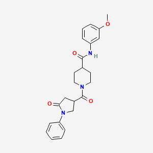 N-(3-methoxyphenyl)-1-[(5-oxo-1-phenylpyrrolidin-3-yl)carbonyl]piperidine-4-carboxamide