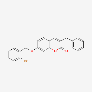 molecular formula C24H19BrO3 B11160090 3-benzyl-7-[(2-bromobenzyl)oxy]-4-methyl-2H-chromen-2-one 