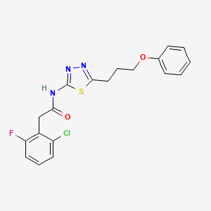 molecular formula C19H17ClFN3O2S B11160095 2-(2-chloro-6-fluorophenyl)-N-[5-(3-phenoxypropyl)-1,3,4-thiadiazol-2-yl]acetamide 